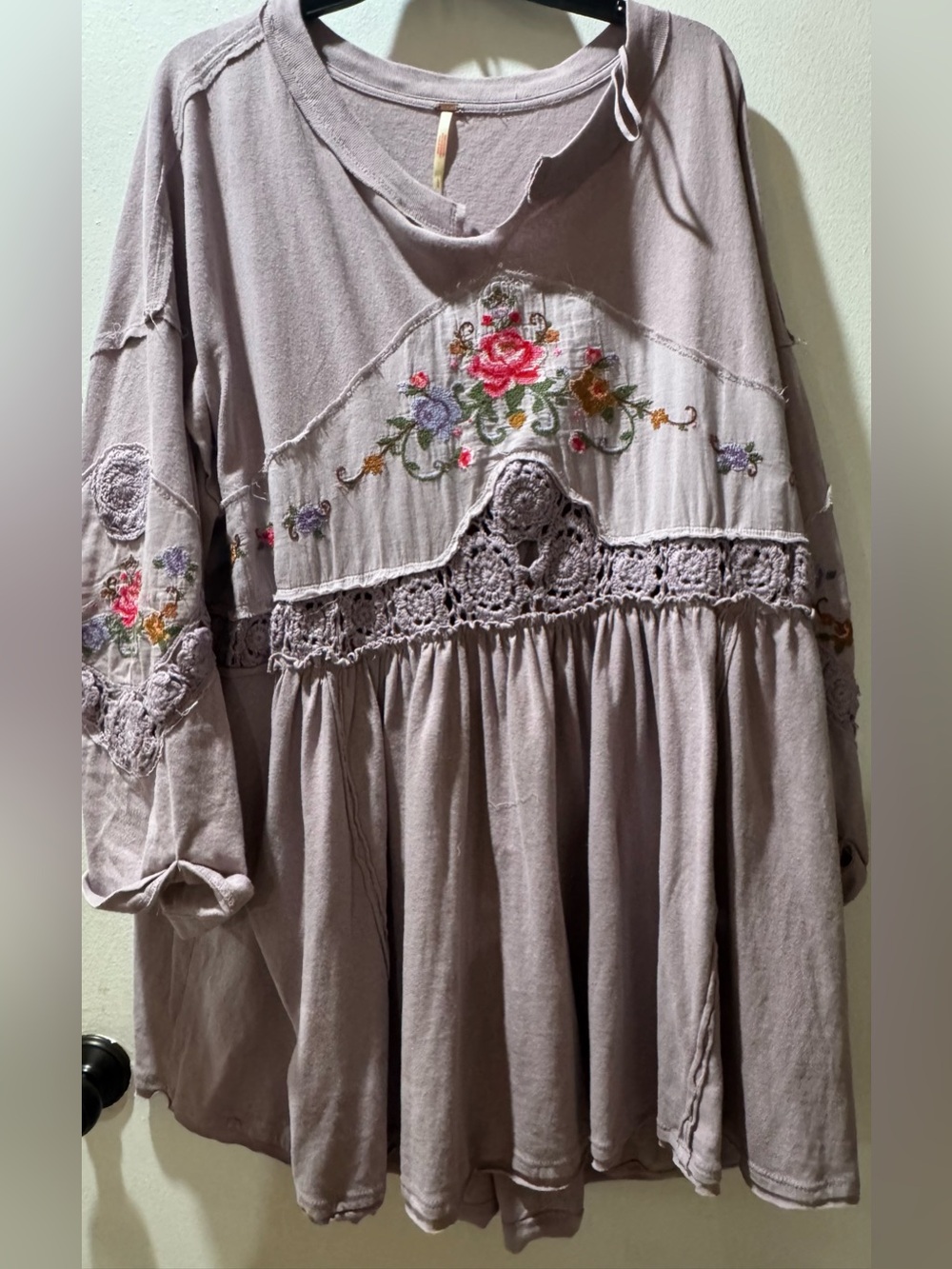 Free People Kennedy Cross Stitched Crochet Embroidered tunic - Picture 5 of 11